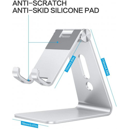    Adjustable Cell Phone Stand, Aluminum Desktop Phone Dock Holder Compatible