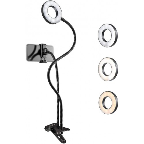    Selfie LED Ring Light for iPhone/Laptop Desk lamp Phone Stands